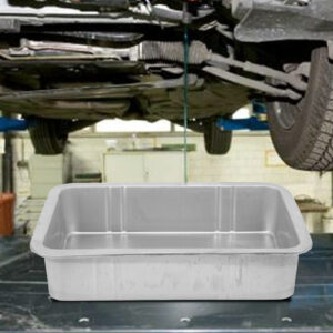 Oil Drain Pan Leak Free Portable Universal Metal Construction Automotive Oil