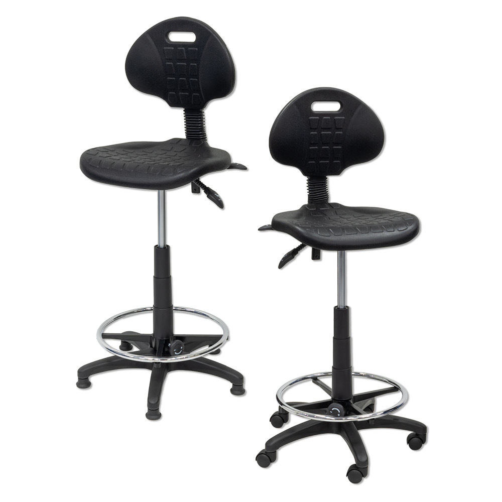 Polyurethane Stool -with foot rest surround (with castors) - Image 4