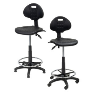 Polyurethane Stool -with foot rest surround (with castors)