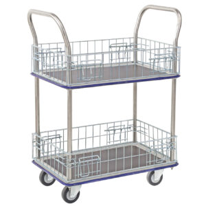 2 Tier Cage Platform Trolley 740x480mm