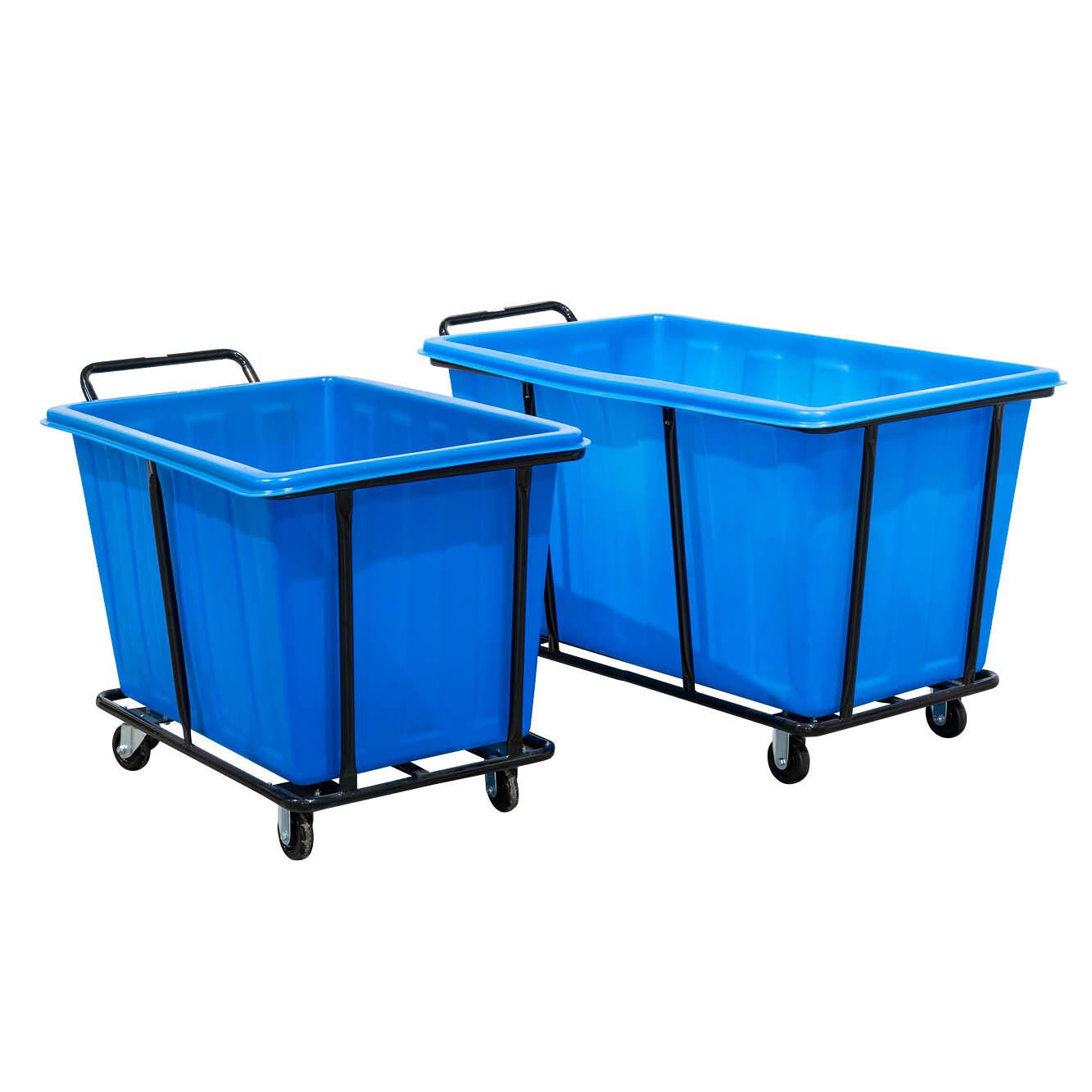 280L Plastic Bin Trolley - Blue (Includes Bin) - Image 3