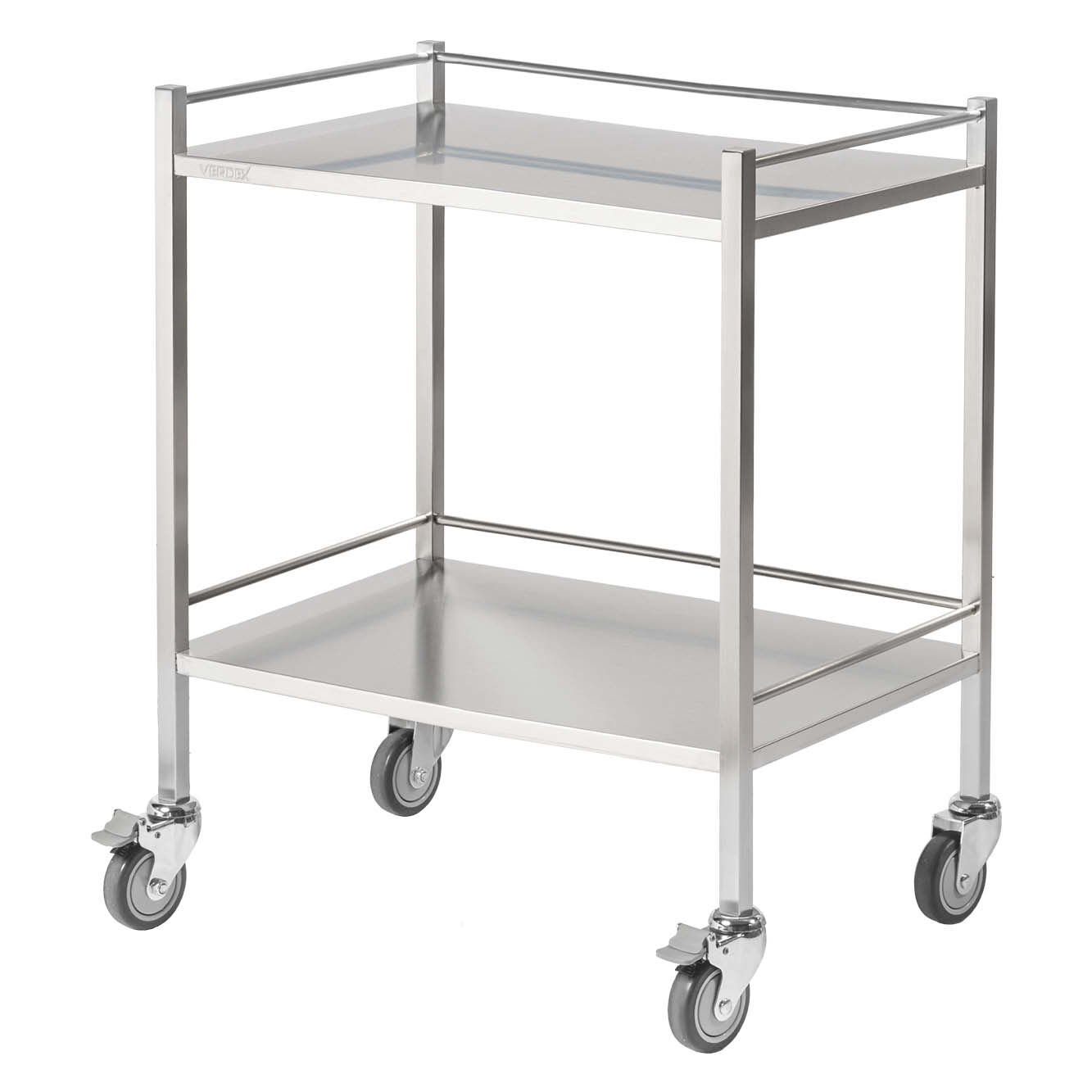 Double Stainless Steel Instrument Trolley (with Rails & No Drawer) - Image 5