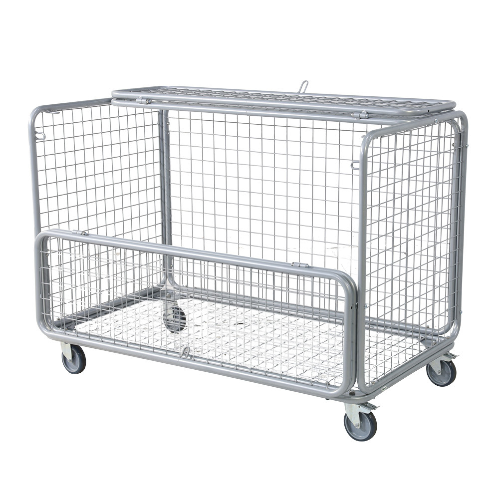 Mesh Trolley With Folding Lid & Side - Image 2