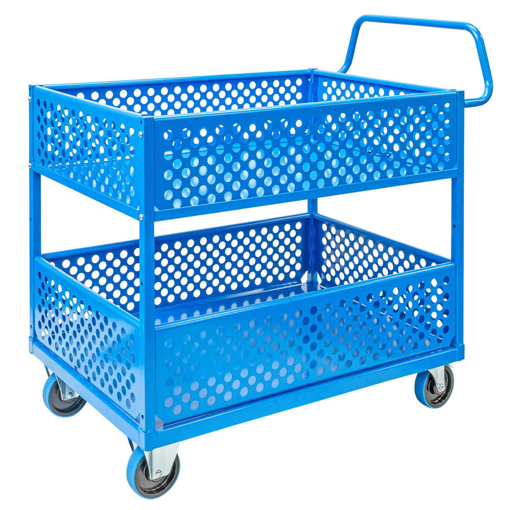 2 Tier Steel Double Basket Trolley - Image 10