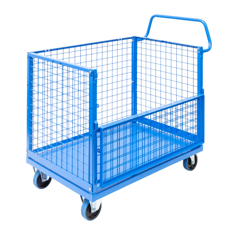 Mesh Cage Trolley with Drop Down Gate - Image 9