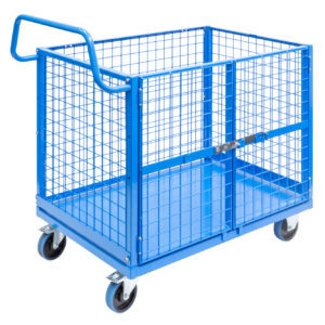 Mesh Cage Trolley with Lockable Double Swing Mesh Door