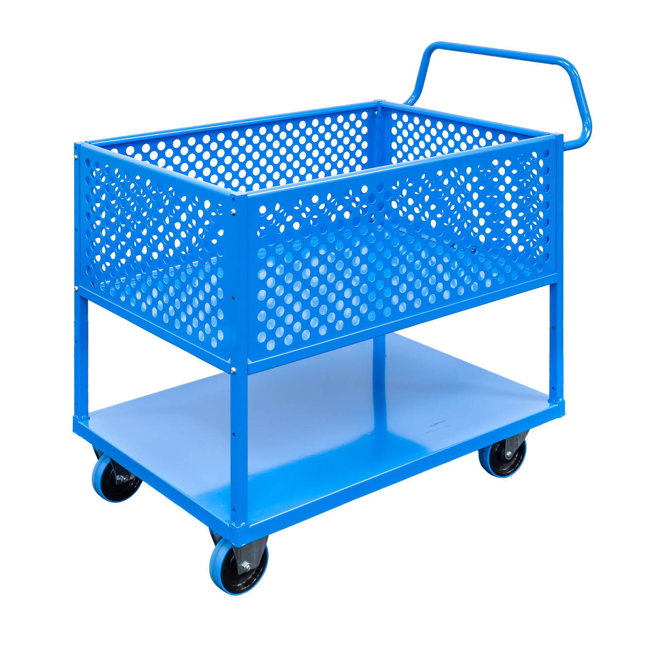 2 Tier Steel Half Height Single Basket Trolley - Image 5