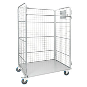 Heavy Duty 3-Sided Mesh Cage Trolley (shelves sold separately)