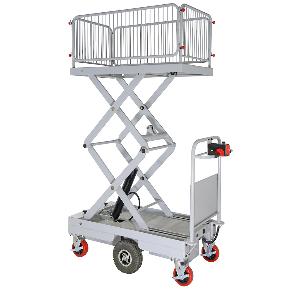 Self Propelled Electric Scissor Lift Trolley with Cage (double scissor) - Image 5