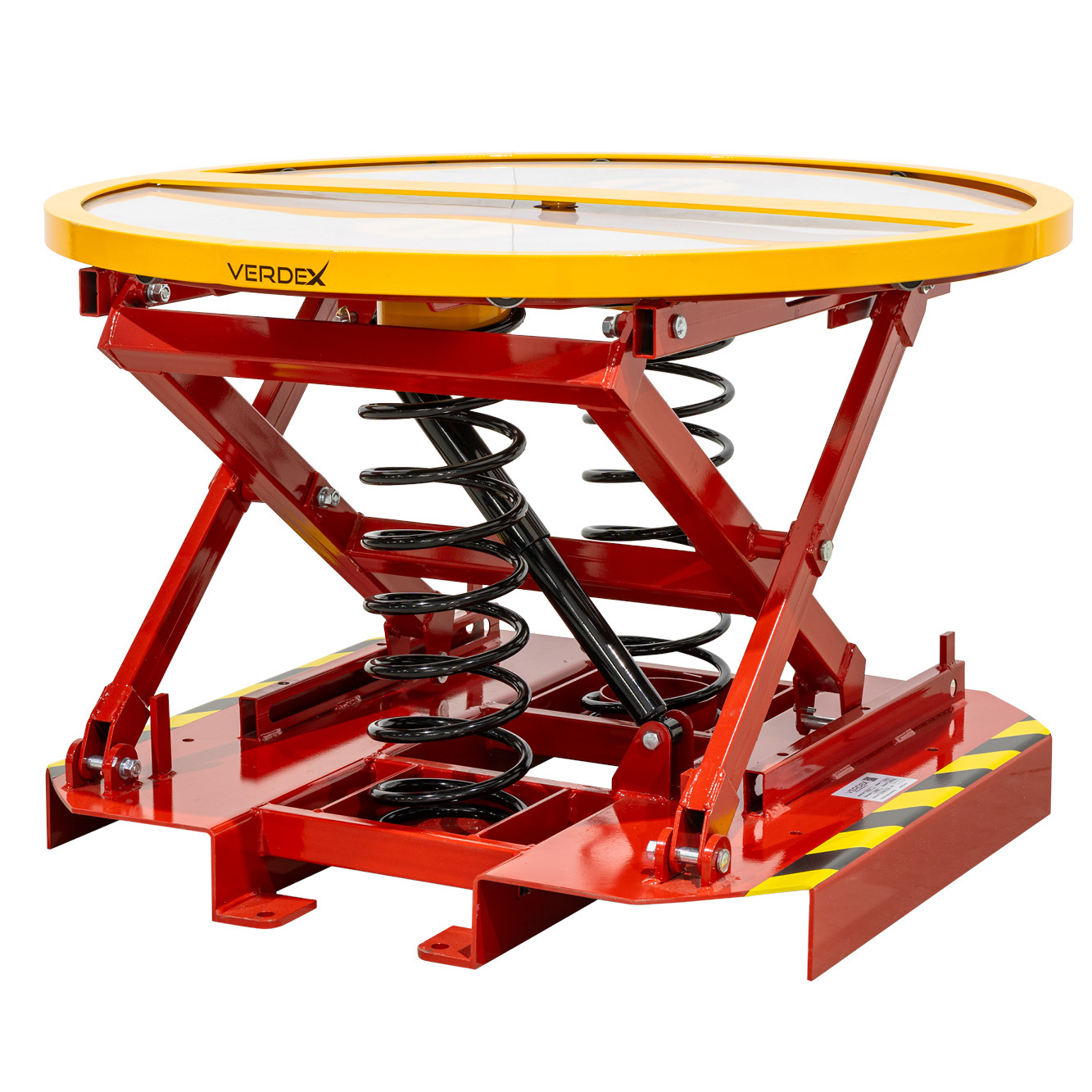 Powder Coated Spring Pallet Elevator with Pallet Truck Base - Image 4