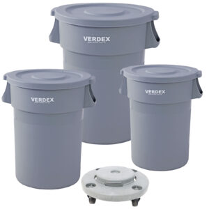 Round Plastic Waste Bin 80L - Grey
