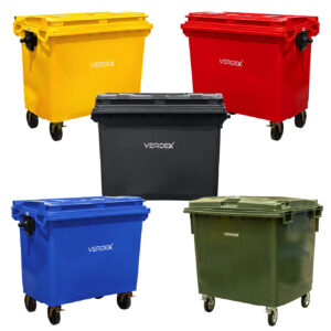 Large Plastic Wheelie Bin - Flat Lid 660L (Blue)