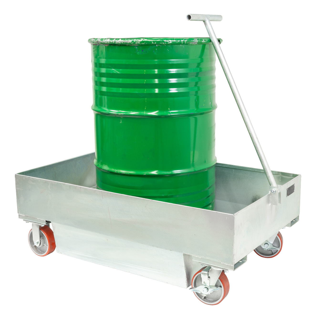 Galvanised Drum Trolley with Bund - Image 3
