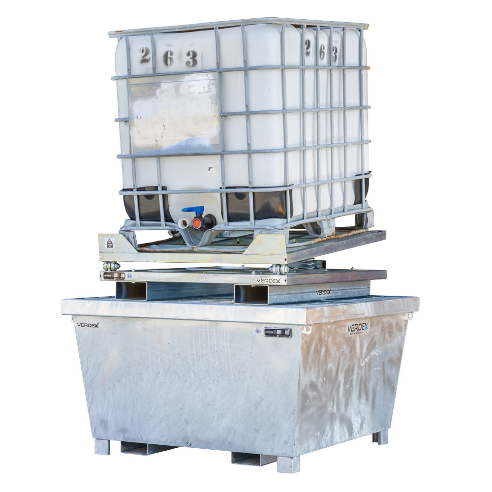 Galvanised IBC Bin with Decanting Frame - Image 8