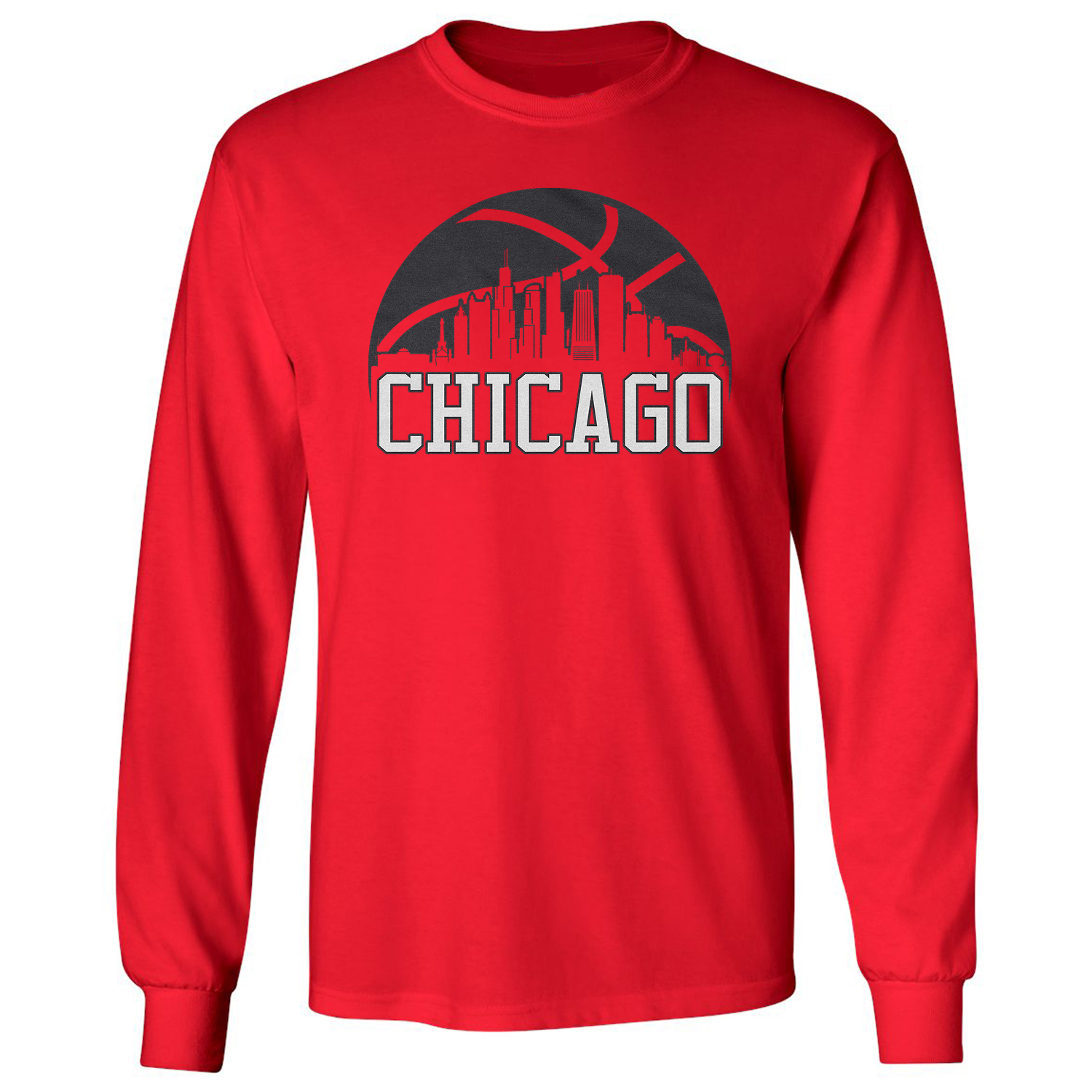 Team City Apparel Cityscape Skyline - Basketball Fans Long Sleeve Tshirt - Image 3