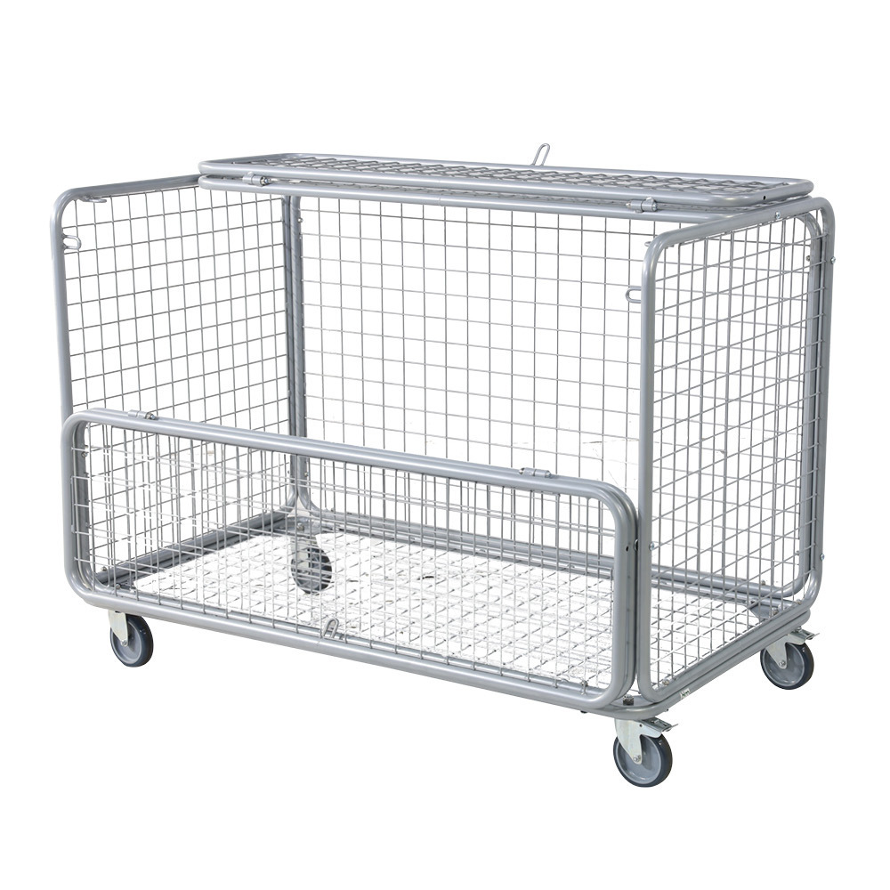Mesh Trolley With Folding Lid & Side - Image 6