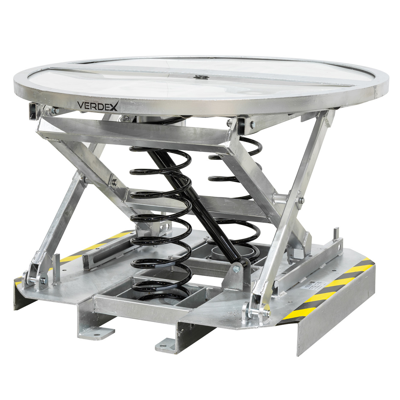 Galvanised Spring Pallet Elevator with Pallet Truck Base - Image 4