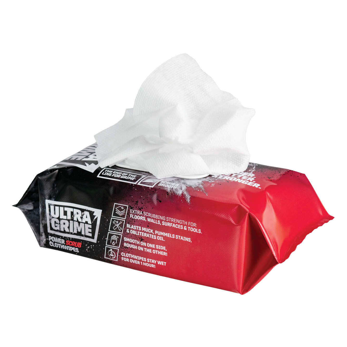 UltraGrime Red Power Wipes (80 Wipes per pack) - Image 2