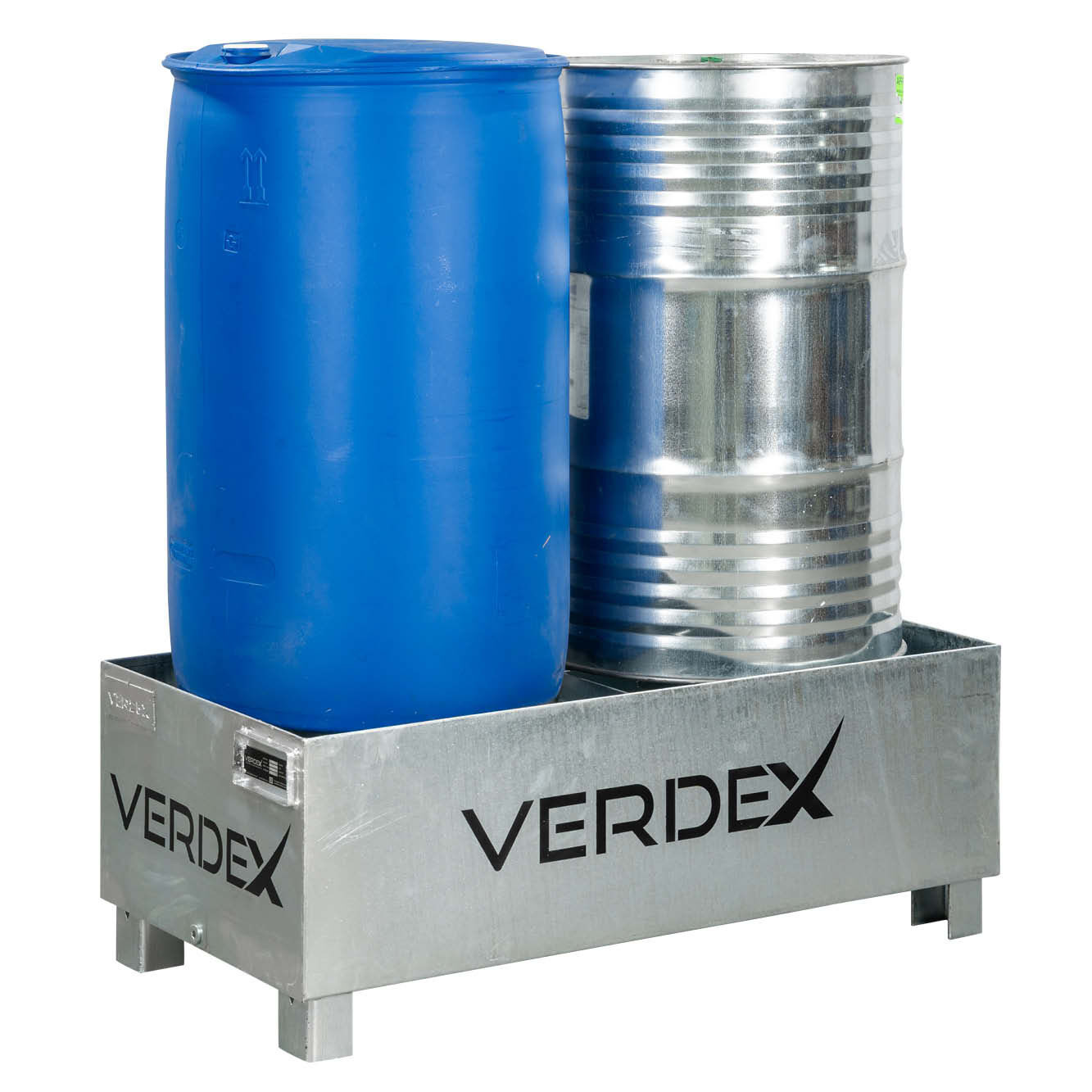Galvanised 2 Drum Spill Bin - Image 7