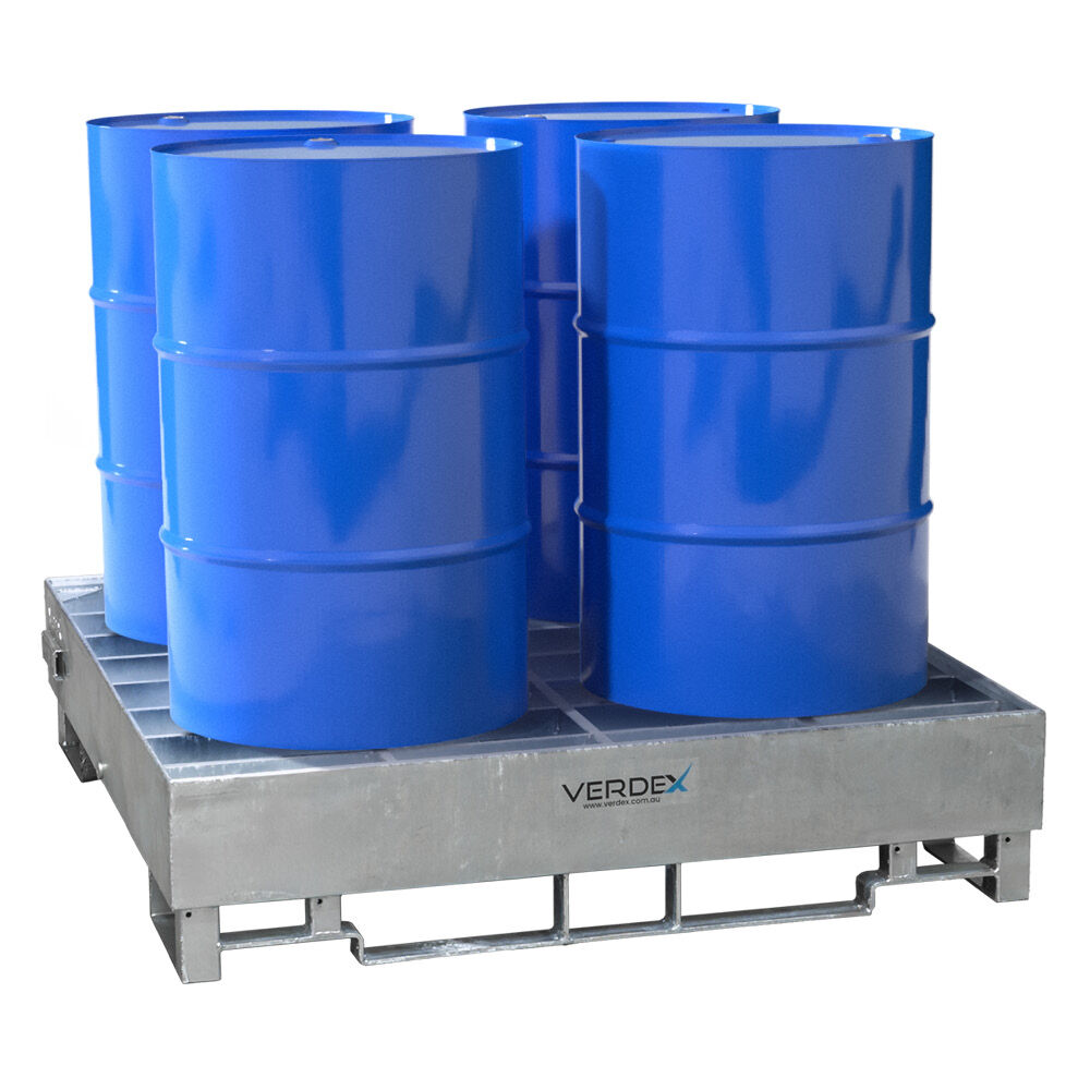 Galvanised Rackable Bunded Pallet - 4 Drum - Image 2