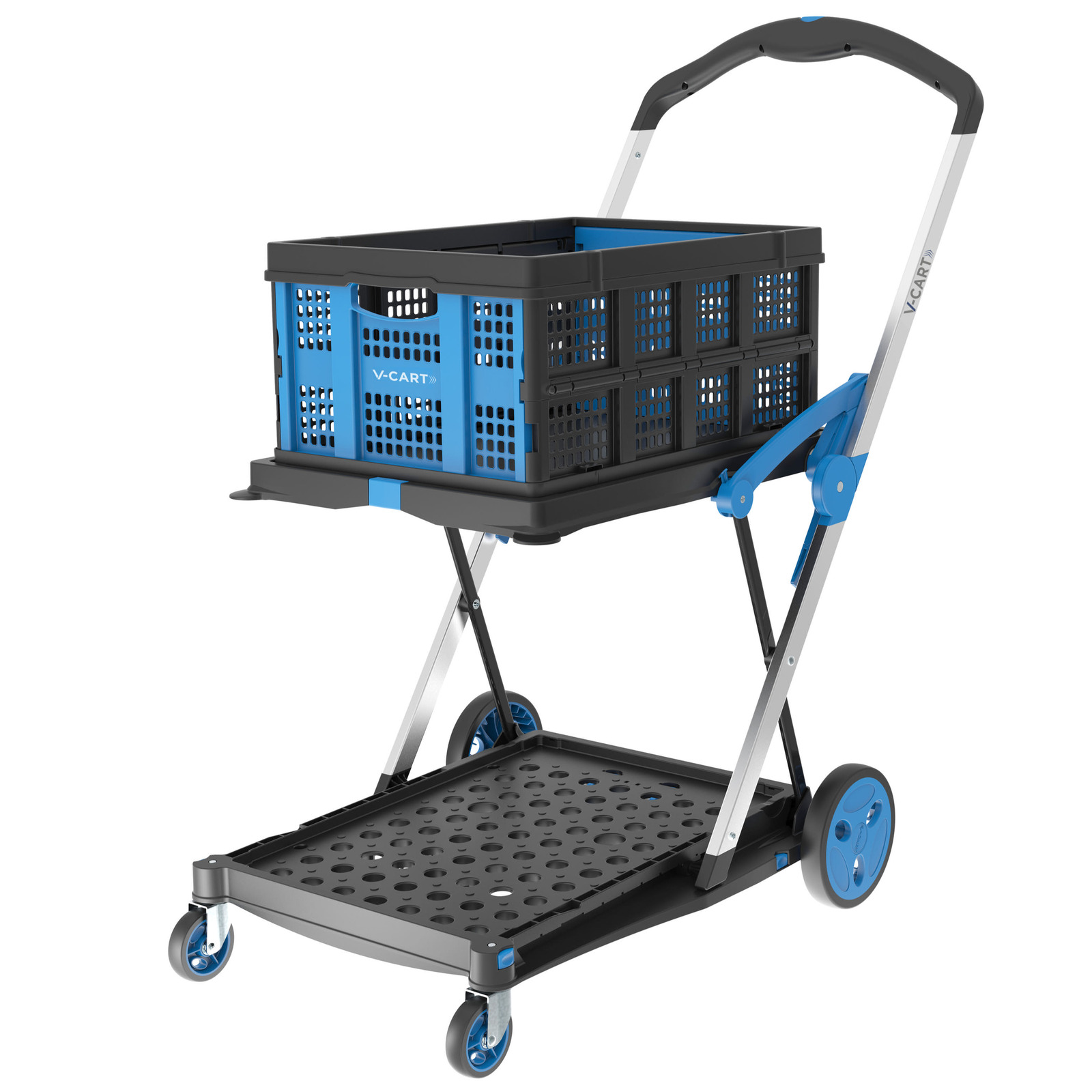 V-Cart Folding Warehouse Trolley (includes 1 folding basket) - Image 11