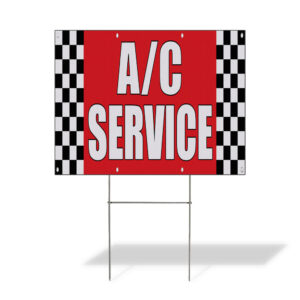 Weatherproof Yard Sign A C Service Auto Body Shop Car Repair Red Lawn Garden