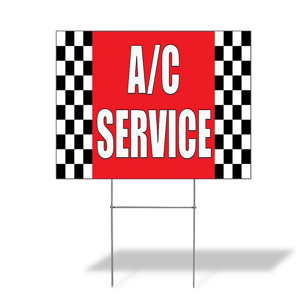 Weatherproof Yard Sign A C Service Outdoor Advertising Printing B Lawn Garden