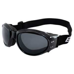 EAGLE ANTI-FOG POLARIZED SMOKE LENS BLACK FRAME MOTORCYCLE GOGGLES BY BIRDZ