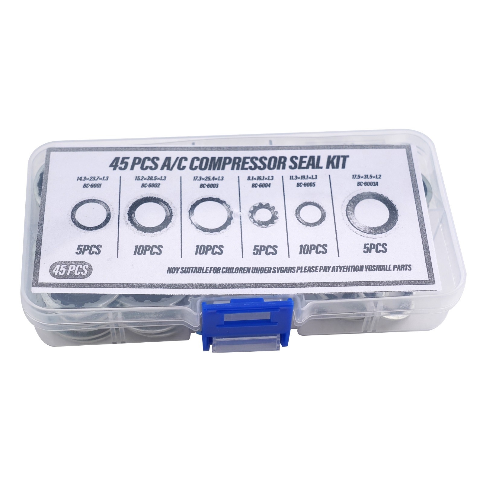 45Pcs Automotive Air Conditioning System Compressor Gasket Seal Repair Parts - Image 2