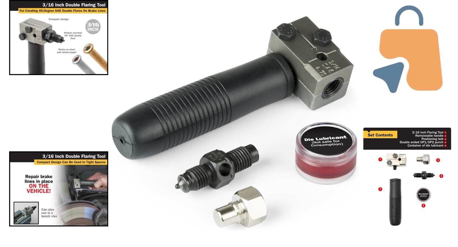 Hand-Powered 3/16-Inch Double Flaring Tool - Perfect for Automotive Brake Lines - Image 2
