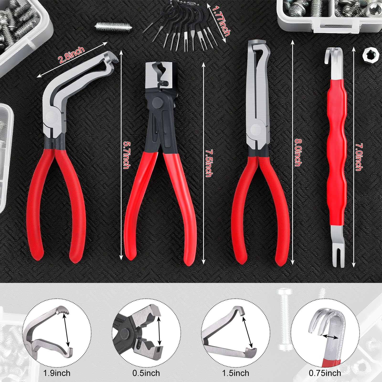4 Pieces Electrical Disconnect Pliers for Cars, Automotive Electrical Plug wi - Image 2