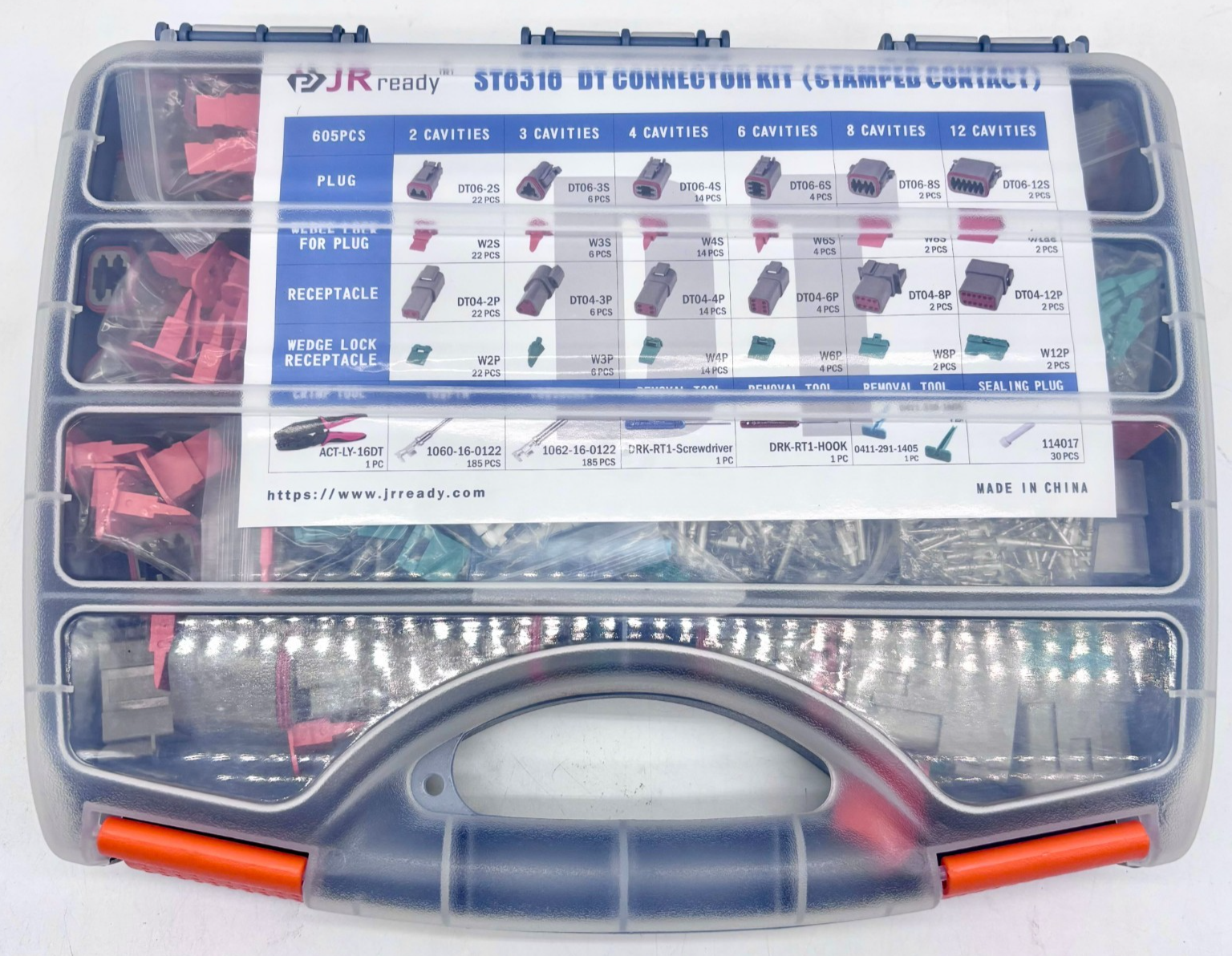 JRready ST6316 DT Deutsch Connector Kit With Hard Case - (605 Pieces) - Image 3