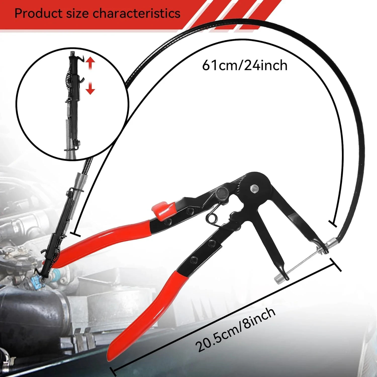 Hose Clamp Pliers 3Pcs Long Reach 45° Angled & Flat Band Automotive Repair Tools - Image 4