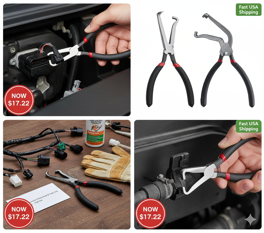 2PC Automotive Electrical Connector Disconnect Pliers Fuel Line Clip Tool Set