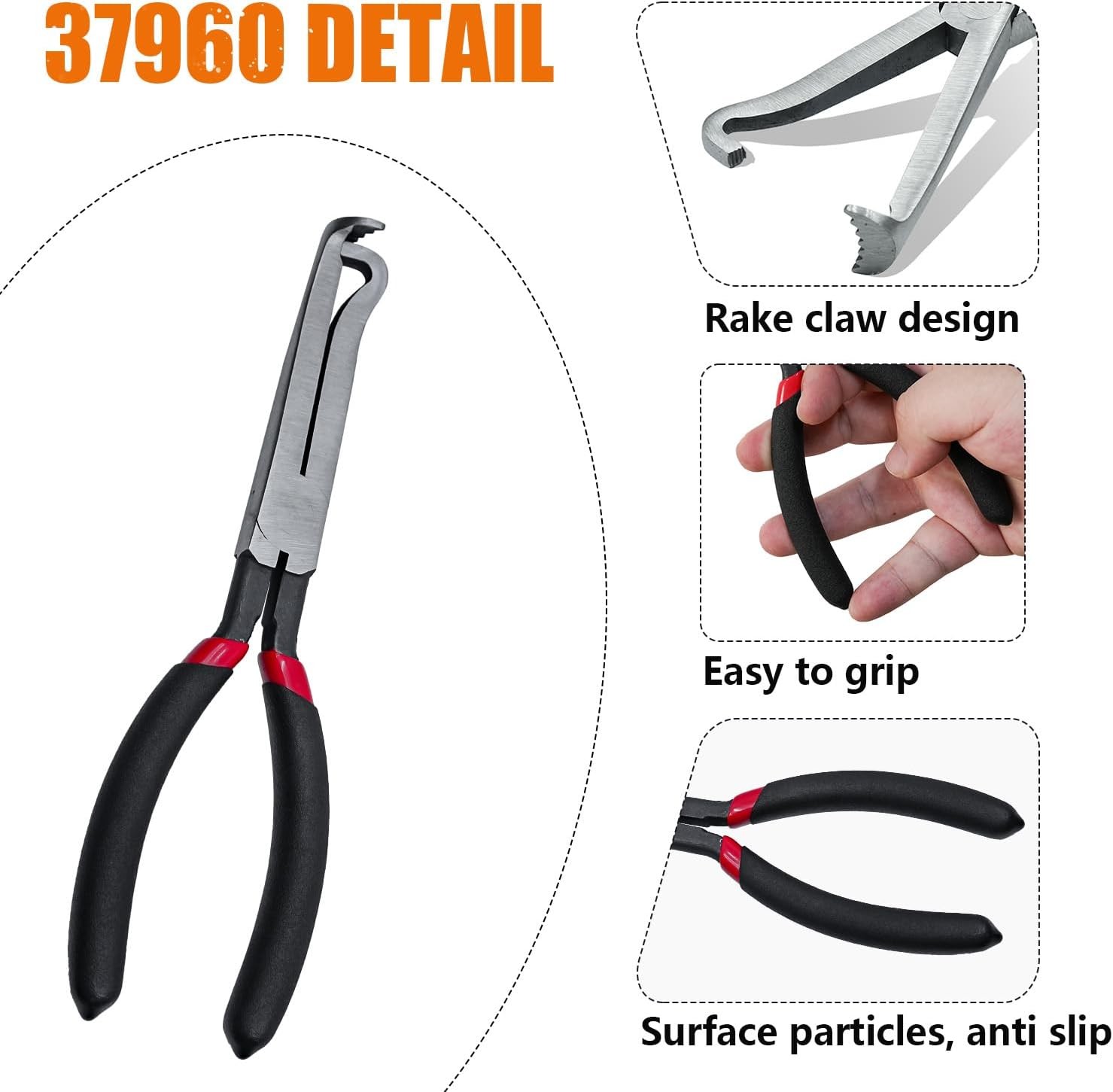2PC Automotive Electrical Connector Disconnect Pliers Fuel Line Clip Tool Set - Image 3