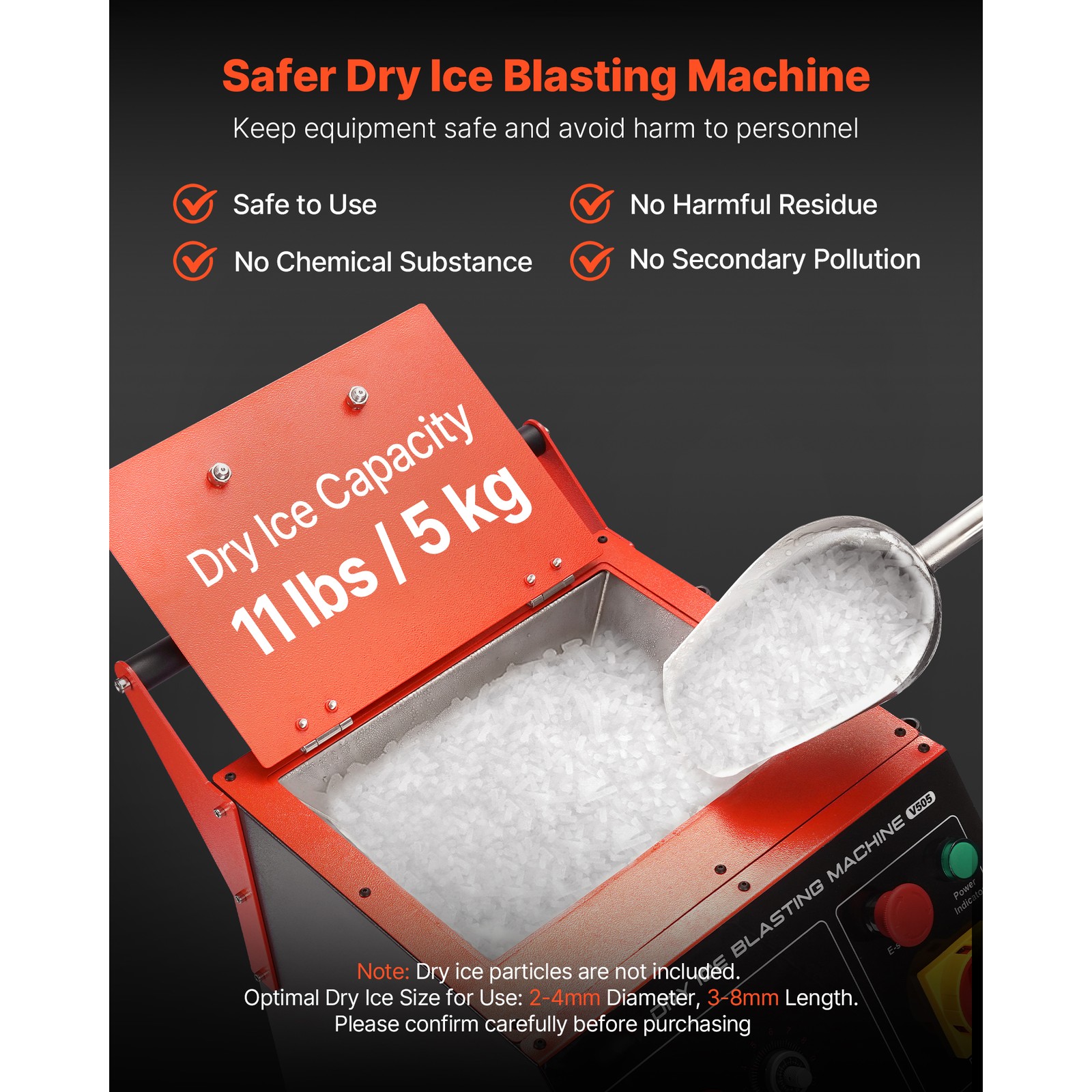 Dry Ice Blasting Machine 11LBS / 5KG Capacity Dry Ice Cleaning Machine - Image 5