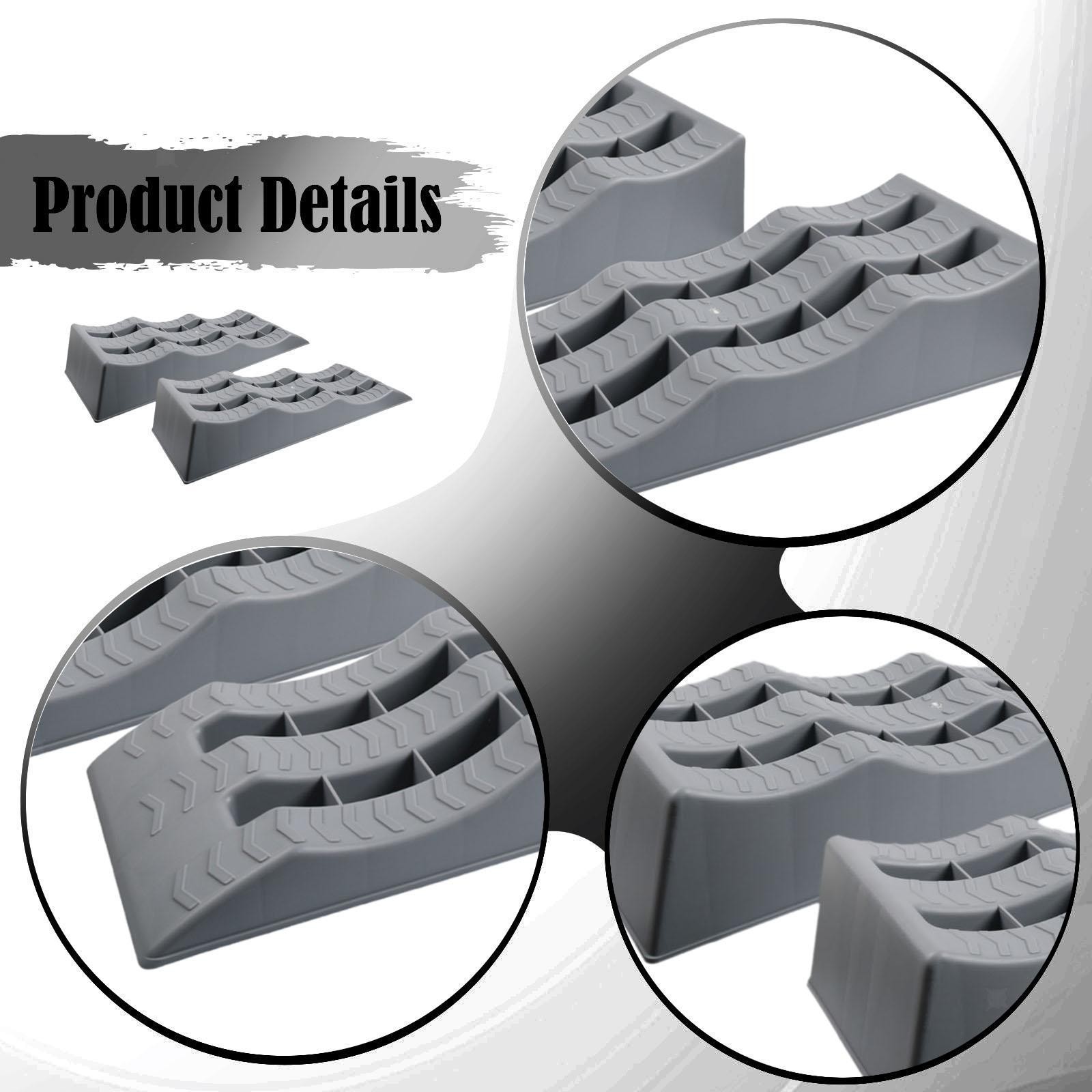 2 Pieces RV Leveling Ramps for Campers Trailers SUV Raising Auto Car Ramps - Image 2