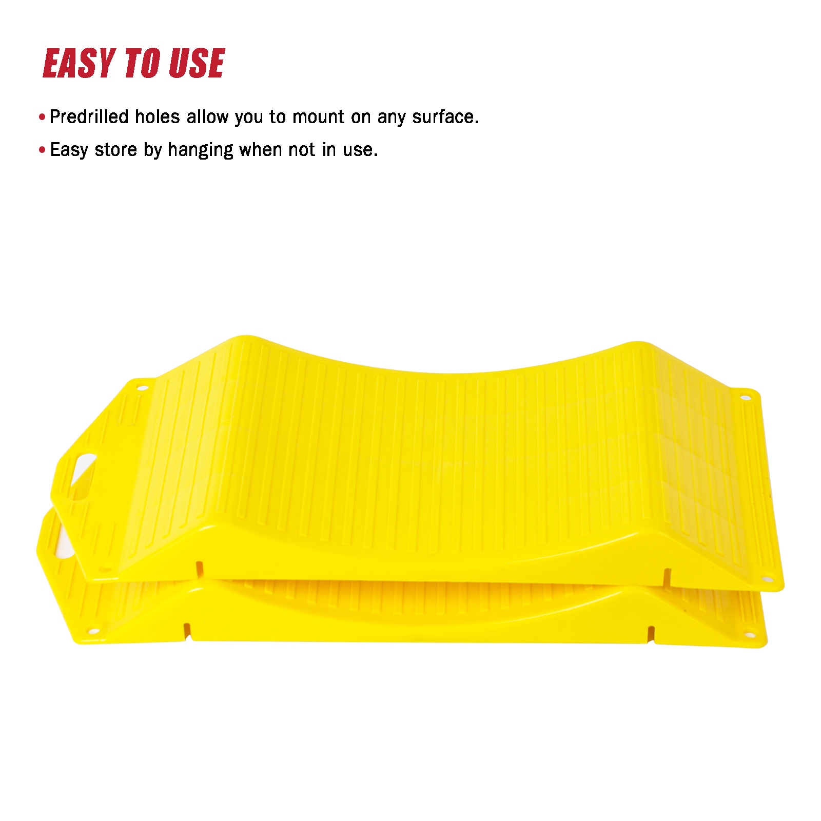 4pcs Yellow Portable Tire Saver Ramps Highly Visible for Flat Spot and Flat Tire - Image 4