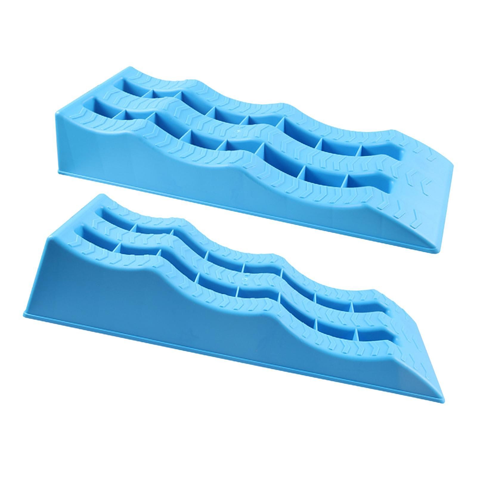 2x Automotive Leveling Ramps Car Wheel Chocks Leveler Stable on Uneven Ground