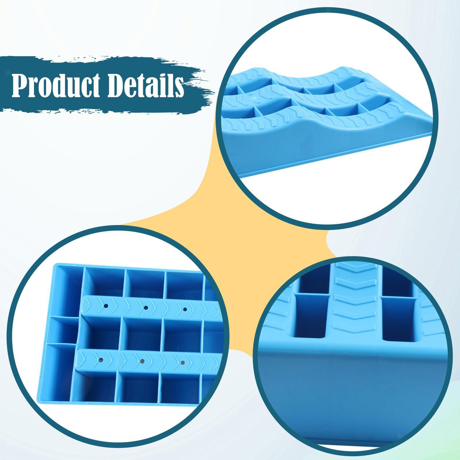 2x Automotive Leveling Ramps Car Wheel Chocks Leveler Stable on Uneven Ground - Image 2