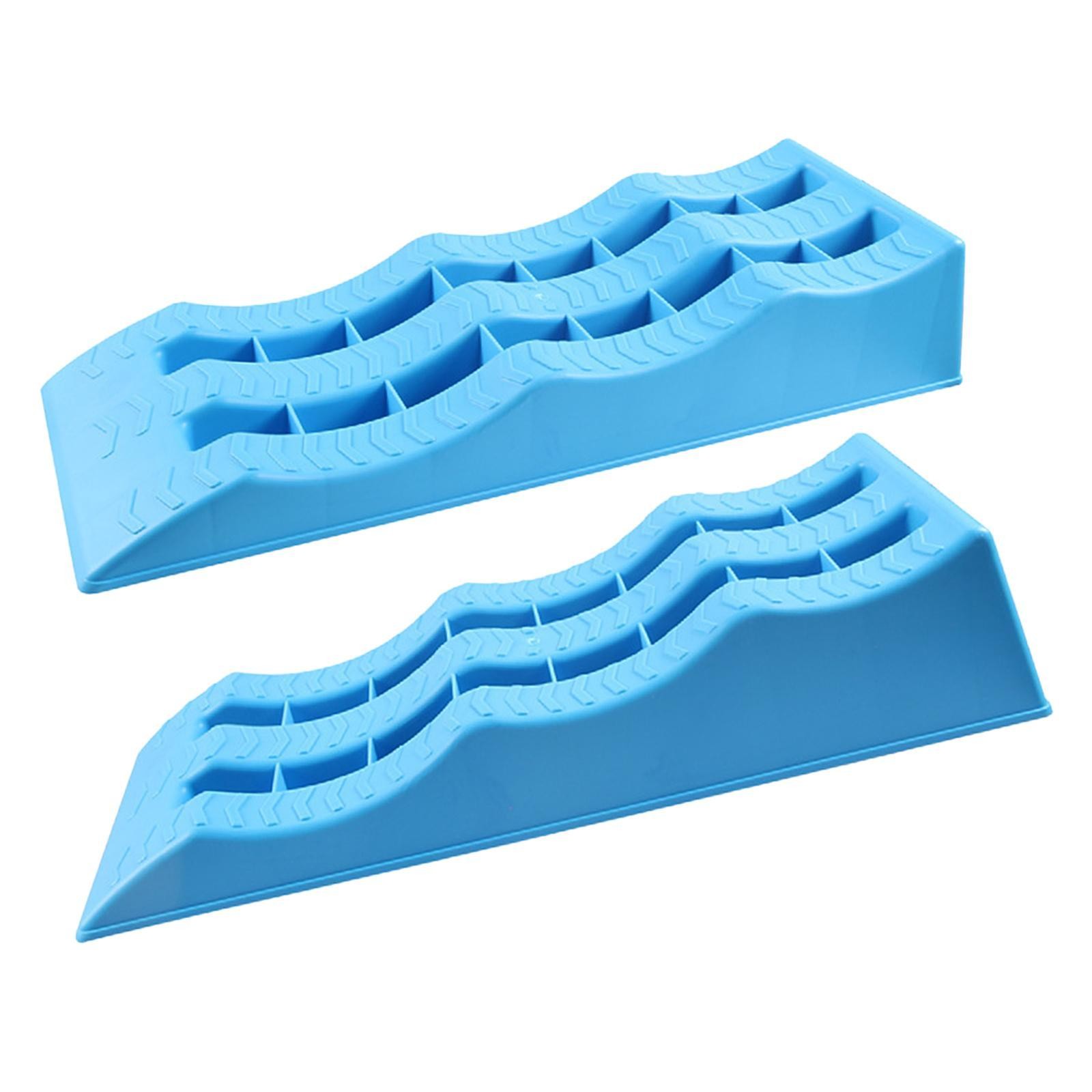 2x Automotive Leveling Ramps Car Wheel Chocks Leveler Stable on Uneven Ground - Image 5