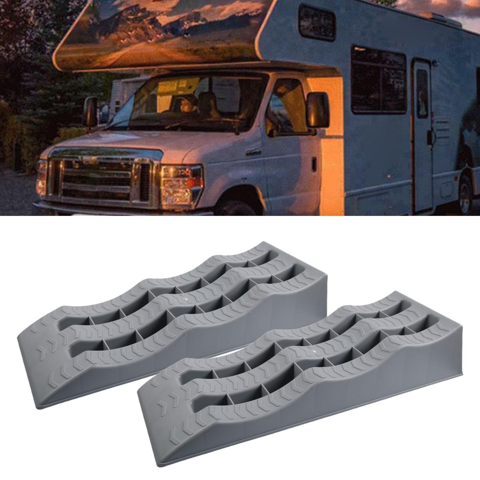 2x RV Leveling Ramps Stable Tire Placement Anti Slip Sturdy Car Wheel Chocks - Image 2