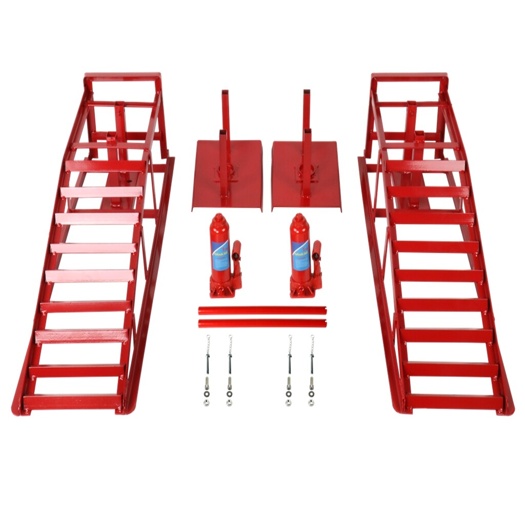 Car truck Service Ramp Lift Car Jack Hydraulic elevator 5 Ton 2-Pieces Red - Image 3