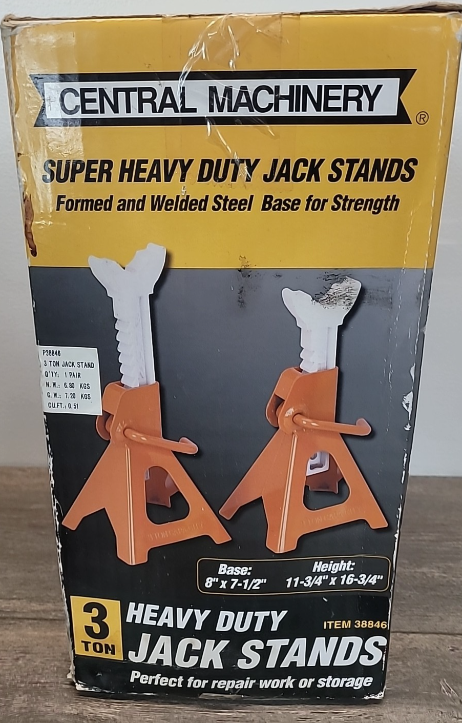Heavy Duty 3-Ton Car Jack Stands Adjustable Orange
