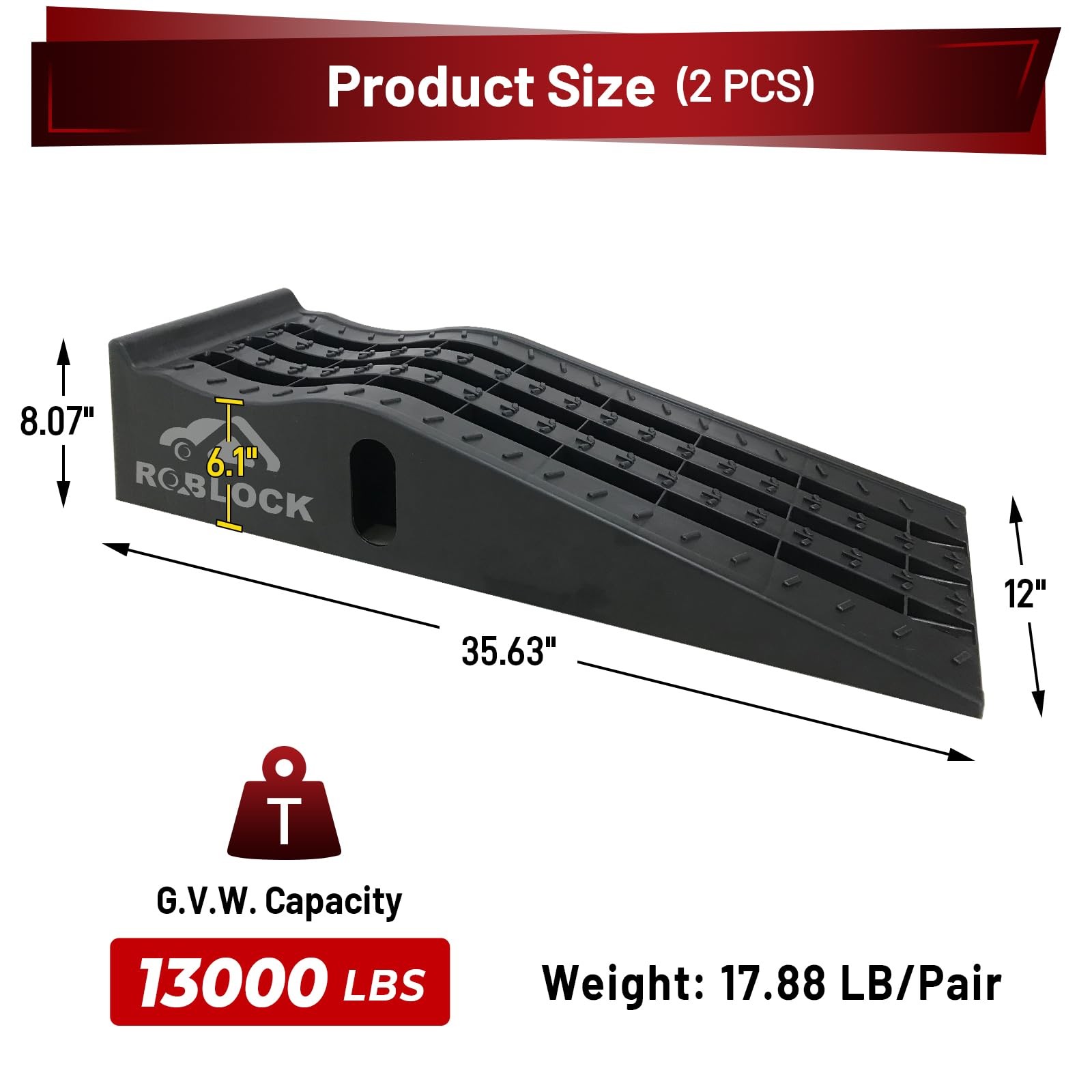 ROBLOCK Heavy Duty Low Profile Car Ramps for Oil Changes, Portable Car Ramps... - Image 2