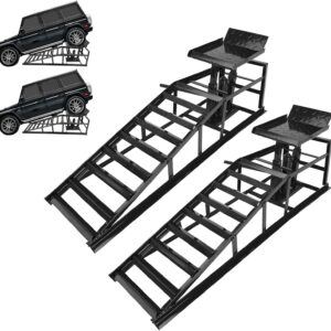 2 Pack Hydraulic Car Ramps Low Profile Lift Service Ramps Truck Trailer Garage