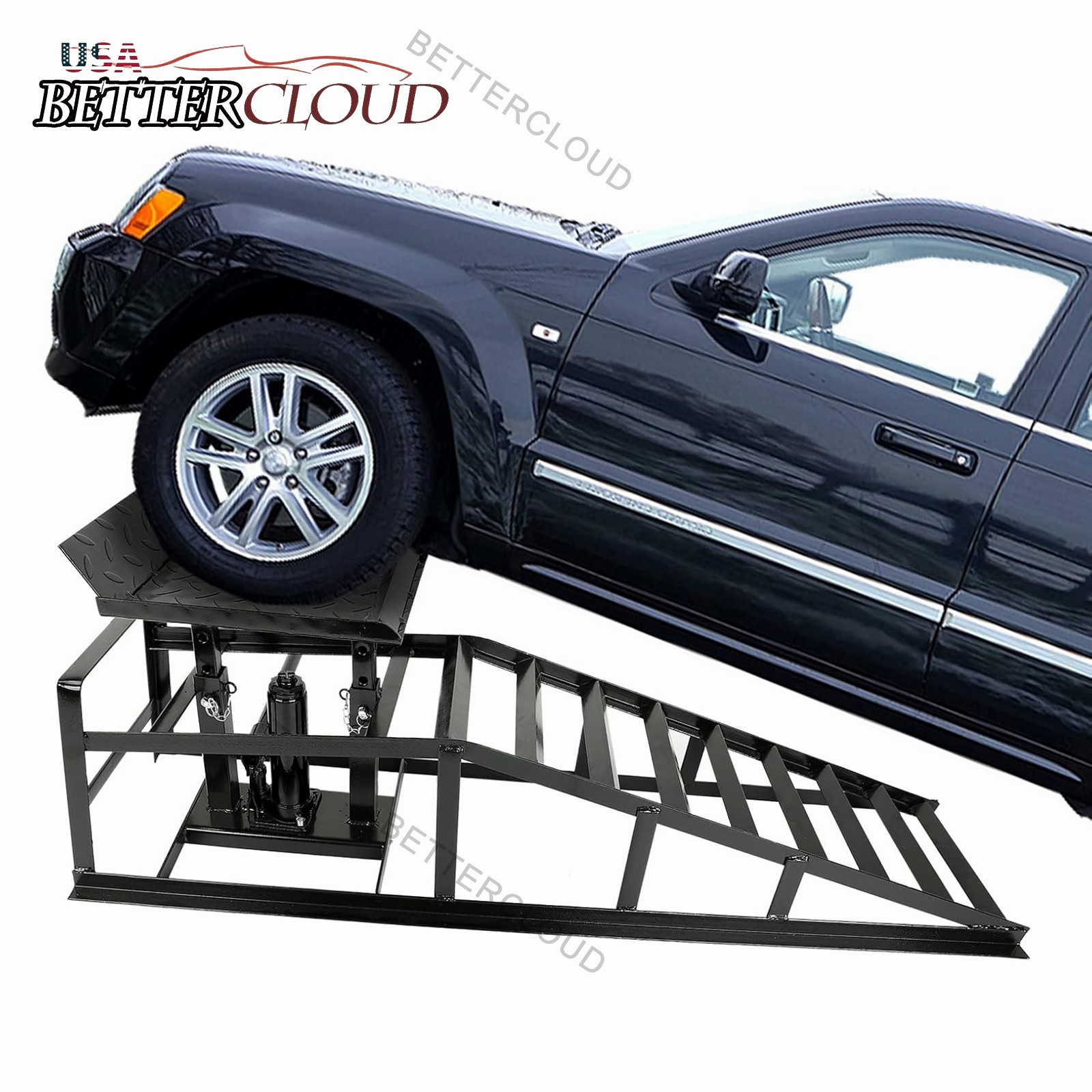 2 Pack Hydraulic Car Ramps 6600lbs 3T Low Profile Auto Car Truck Ramps Lift - Image 4