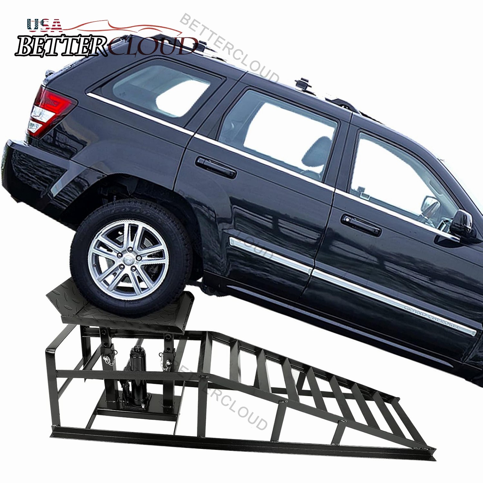 2 Pack Hydraulic Car Ramps 6600lbs 3T Low Profile Auto Car Truck Ramps Lift - Image 5