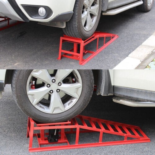 2 Pcs Heavy Duty Auto Car Truck Service Ramps Lifts Hydraulic Lift Frame Home - Image 4