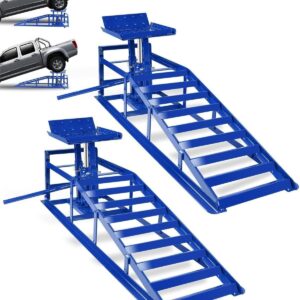 5-Ton Hydraulic Car Ramps, Adjustable 9.3-14 Inch Lift Height - Anti-Slip Surfac